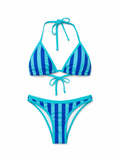 Blue Striped Swimsuit