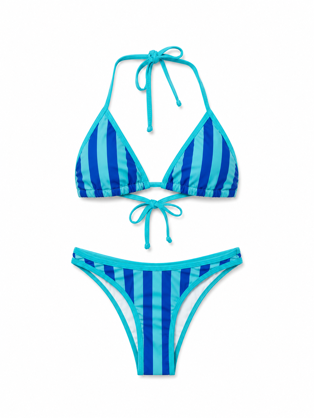 Blue Striped Swimsuit