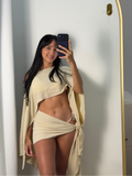 Long Sleeve Beige Cover Up