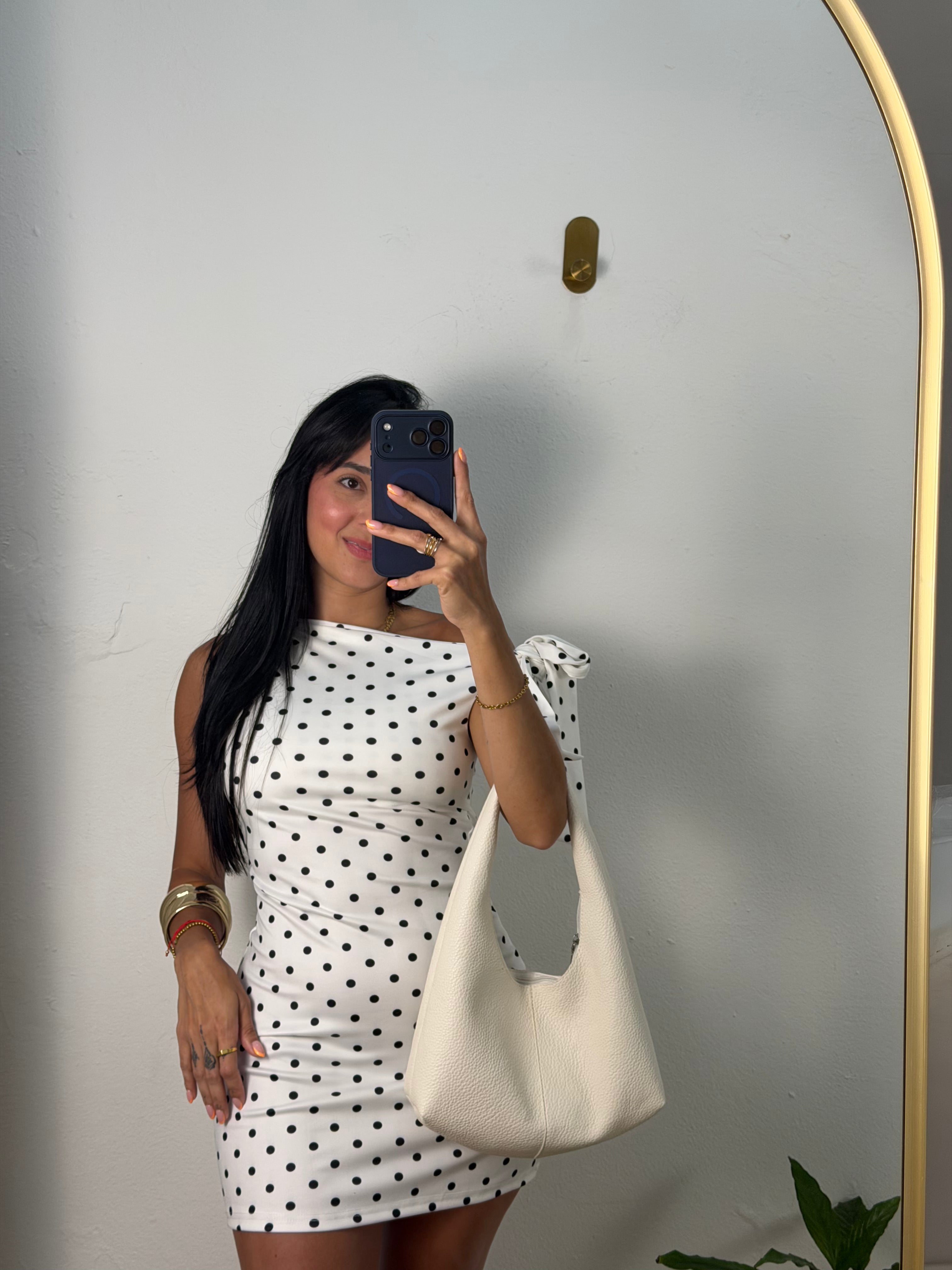 Polka Dots White Mini Dress