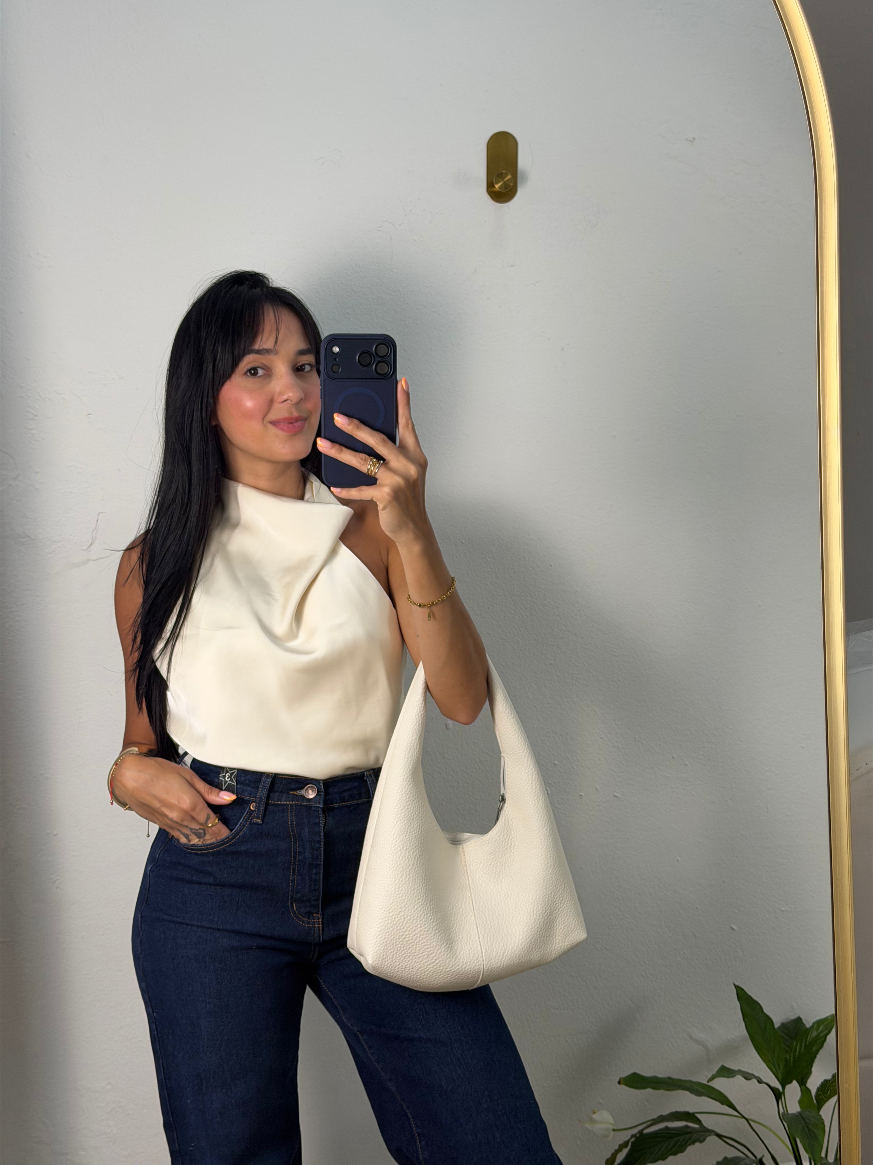 Satin White Shirt