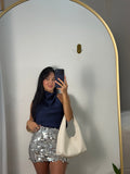 Satin Dark Blue Shirt