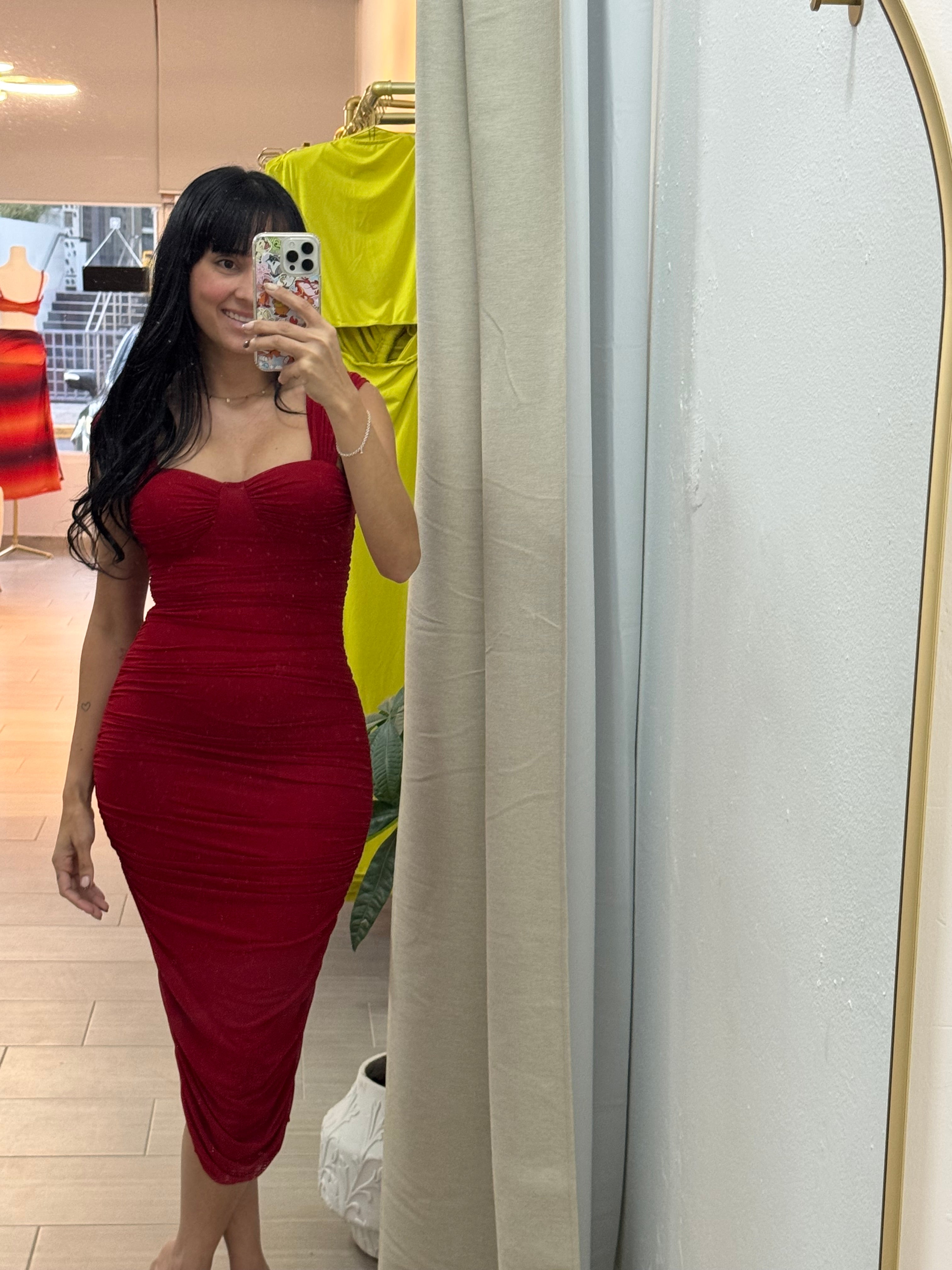 Midi Dress Red