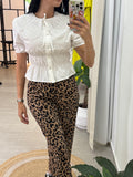 Collar Detailed Riffle Shirt Cream