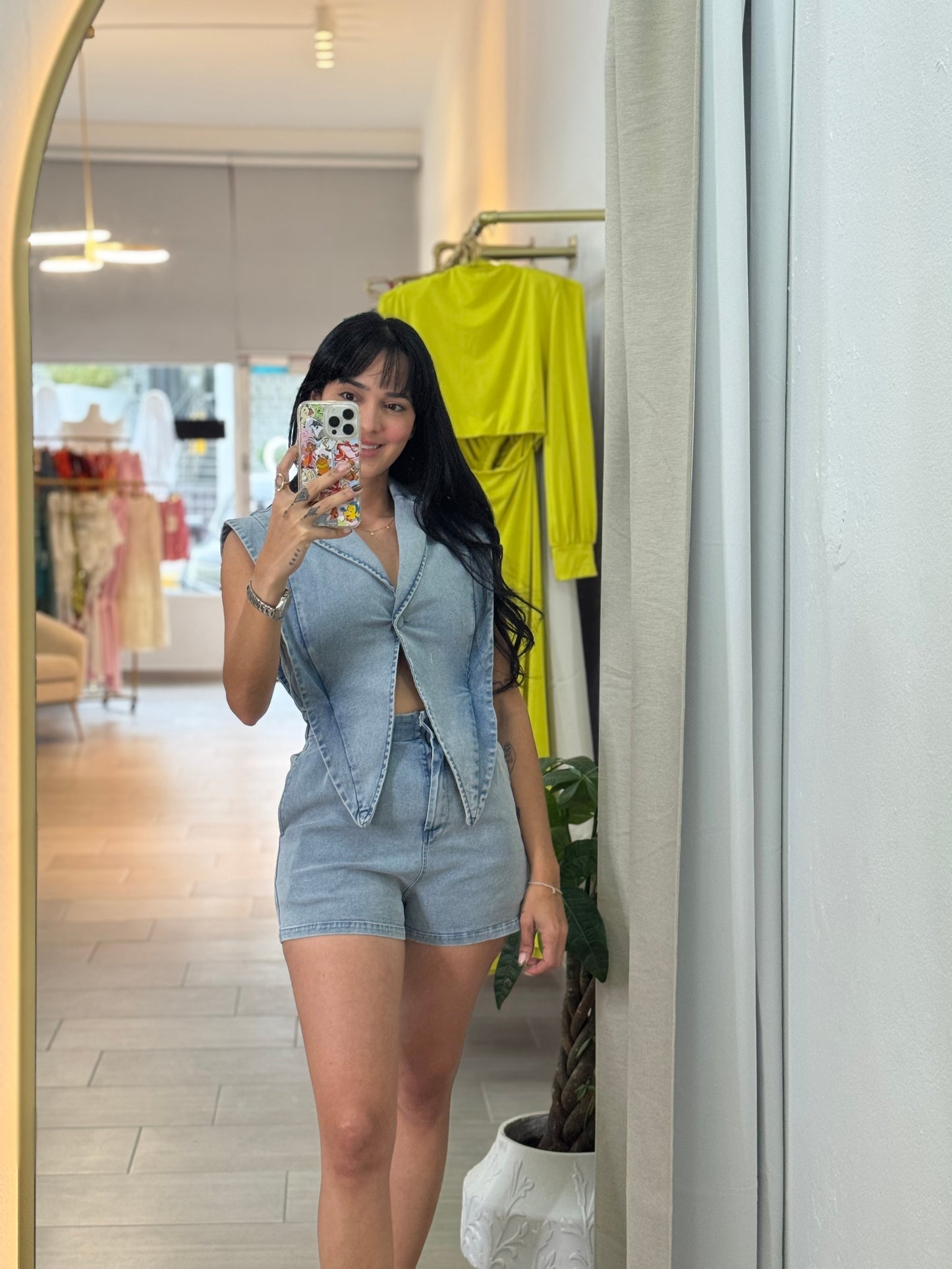 Blazer Style Denim Romper
