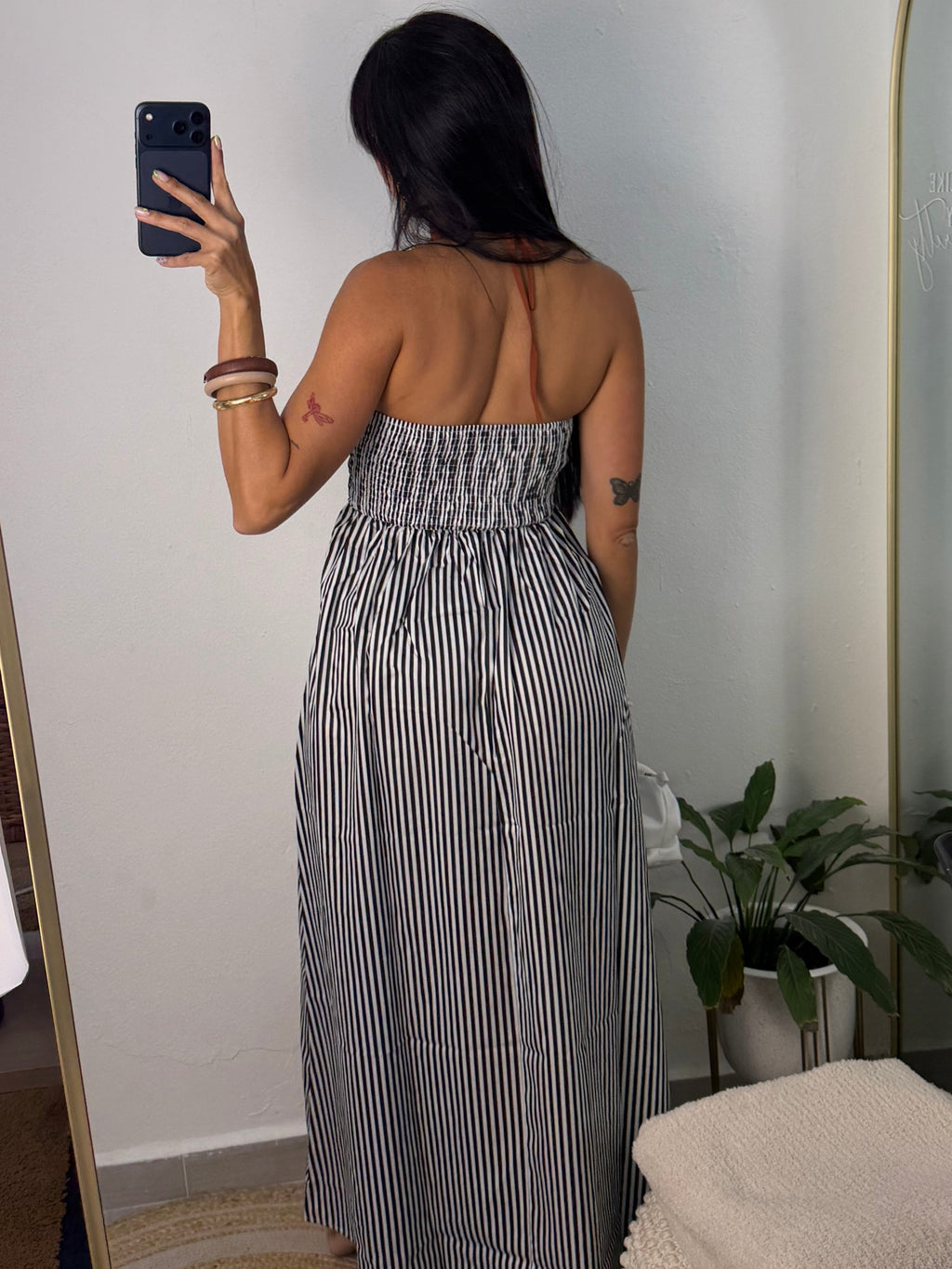 Black Stripes Maxi Dress