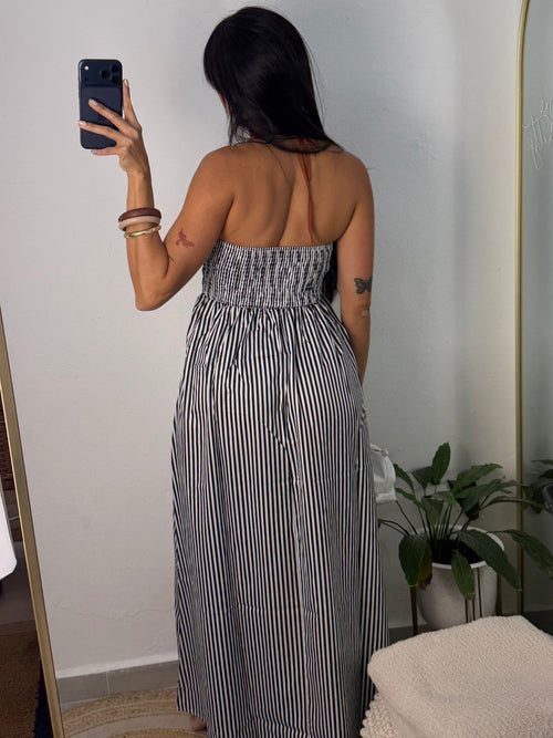 Black Stripes Maxi Dress