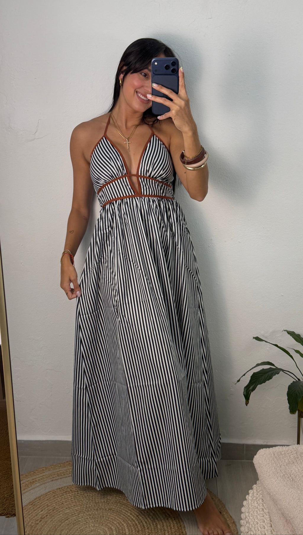 Black Stripes Maxi Dress