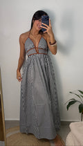 Black Stripes Maxi Dress