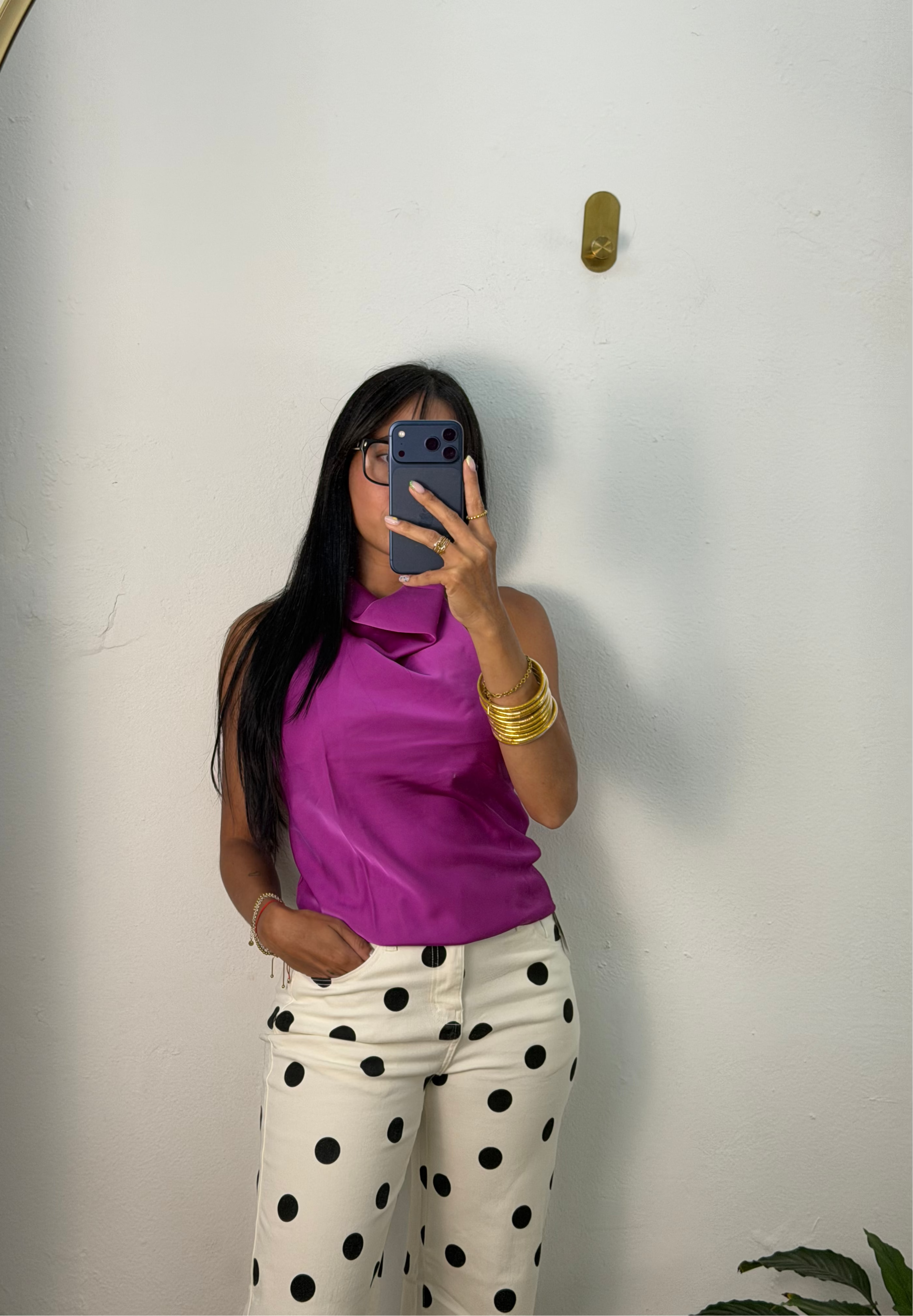 Satin Halter Top Purple