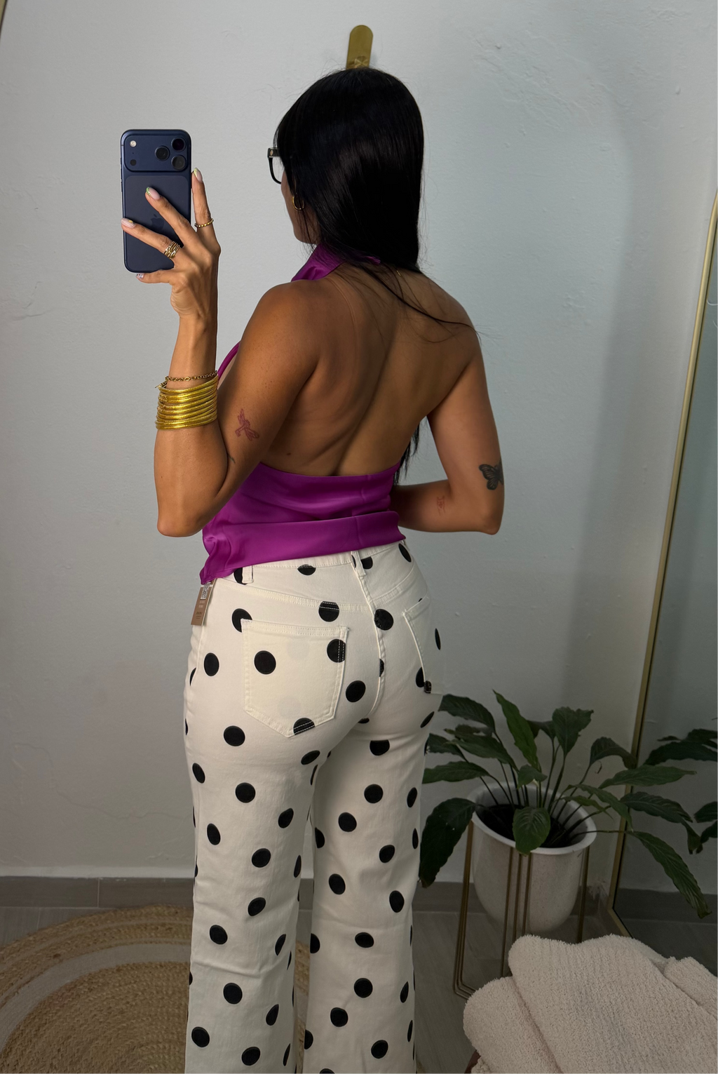 Satin Halter Top Purple