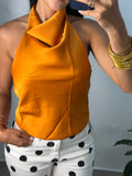 Satin Halter Top Orange