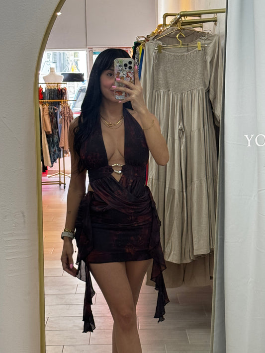 Dark Brown Mini Dress