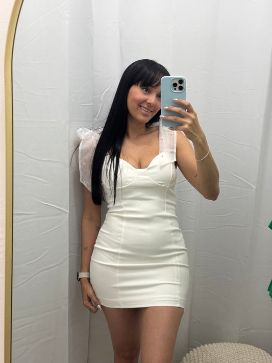 Heart Felt Mini Dress White