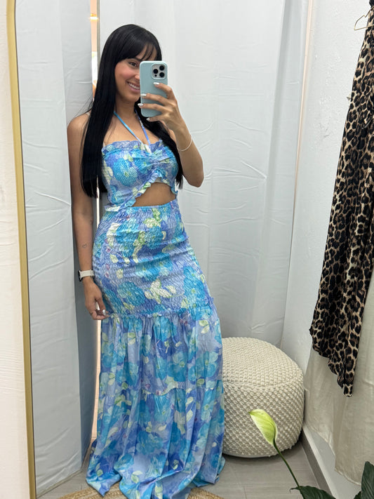 Floral Maxidress Blue