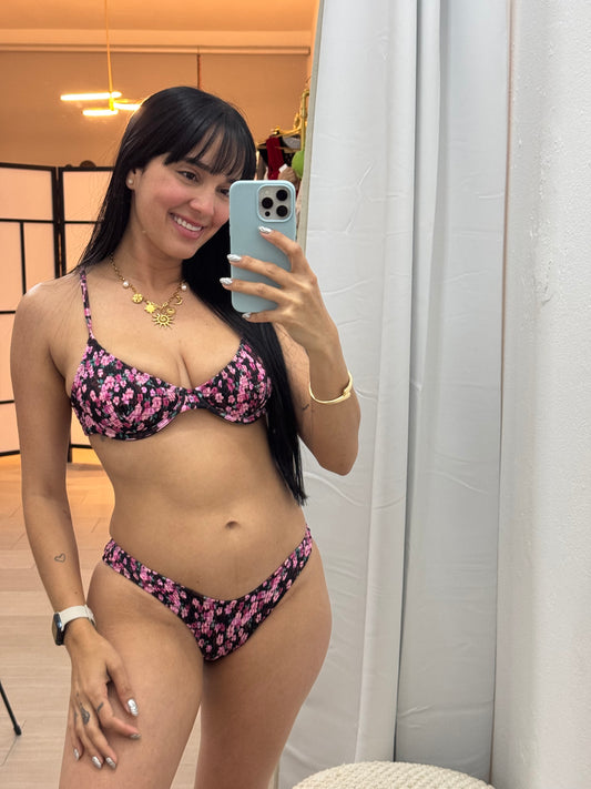 Midnight Blossoms Bikini Set