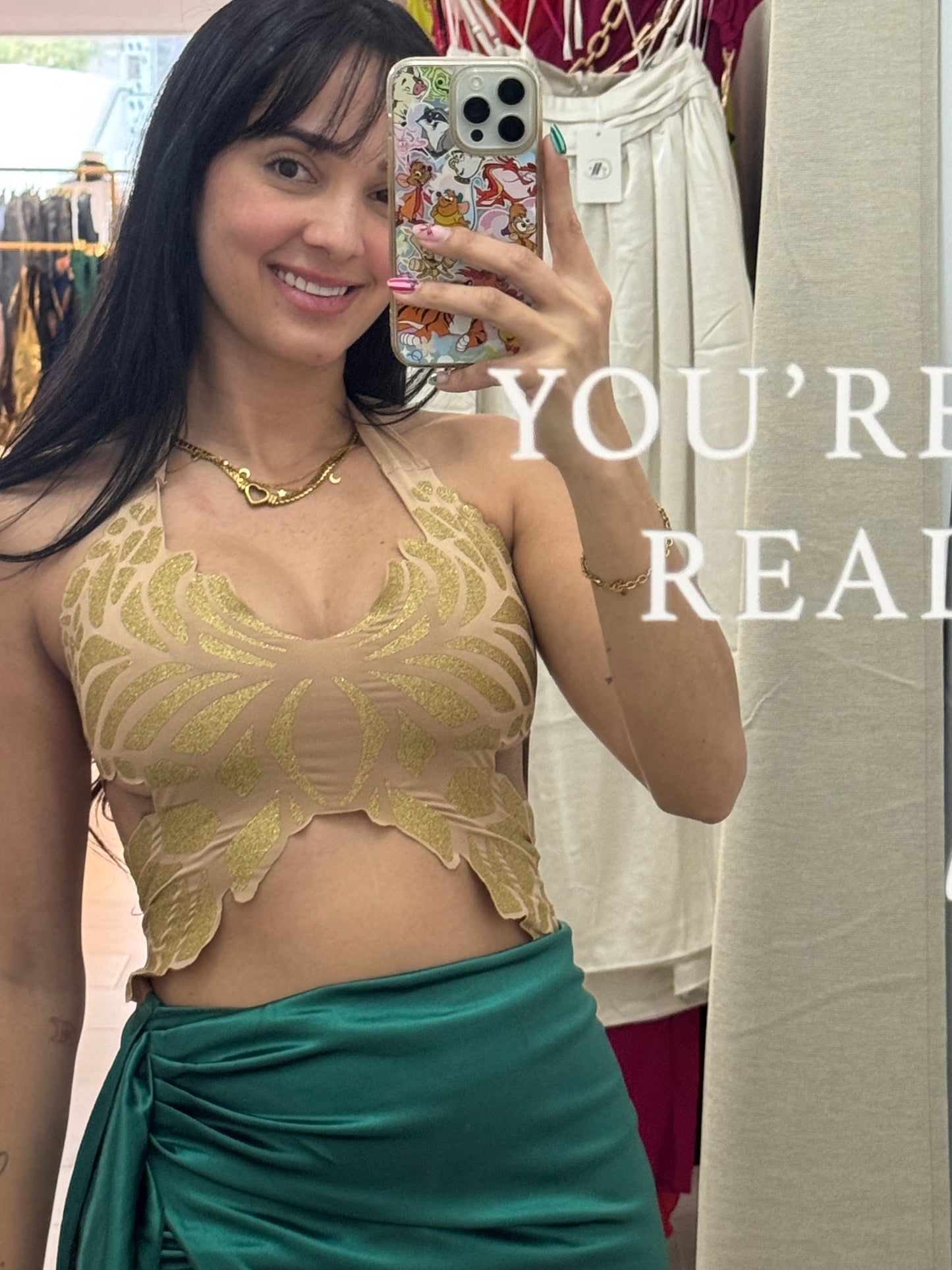 Gold Butterfly Bodycon Tanks