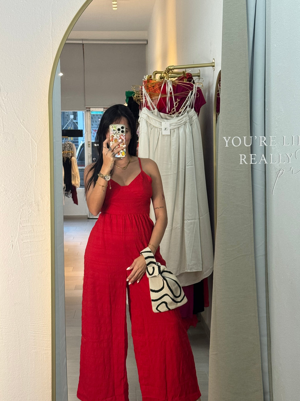 Red Wide Leg Pants Jumpsuit