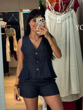 Denim Gold Details Vest