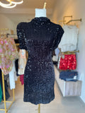 Elegant Sequin Black Dress